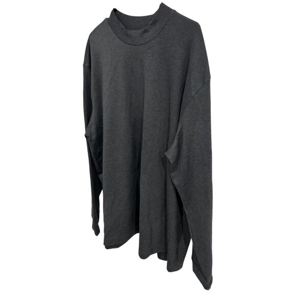 Orvis Mens Charcoal Gray Long Sleeve Mock Neck Shirt Cotton Sz XXL - Picture 3 of 9